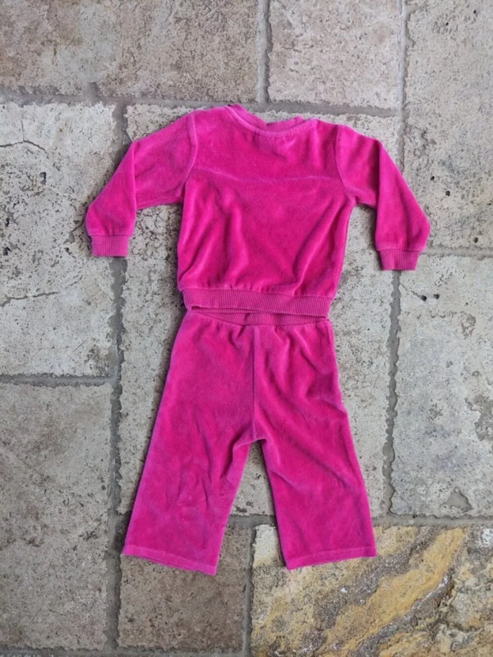 Juicy Couture Ruffle Yoke Velour Pullover & Joggers Set BABY 12M